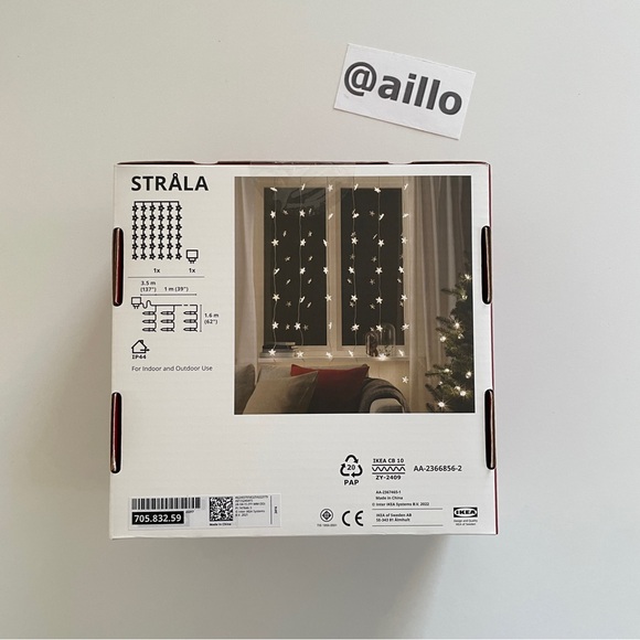 IKEA STRALA LED String light curtain, 48 lights, outdoor star - Picture 5 of 17